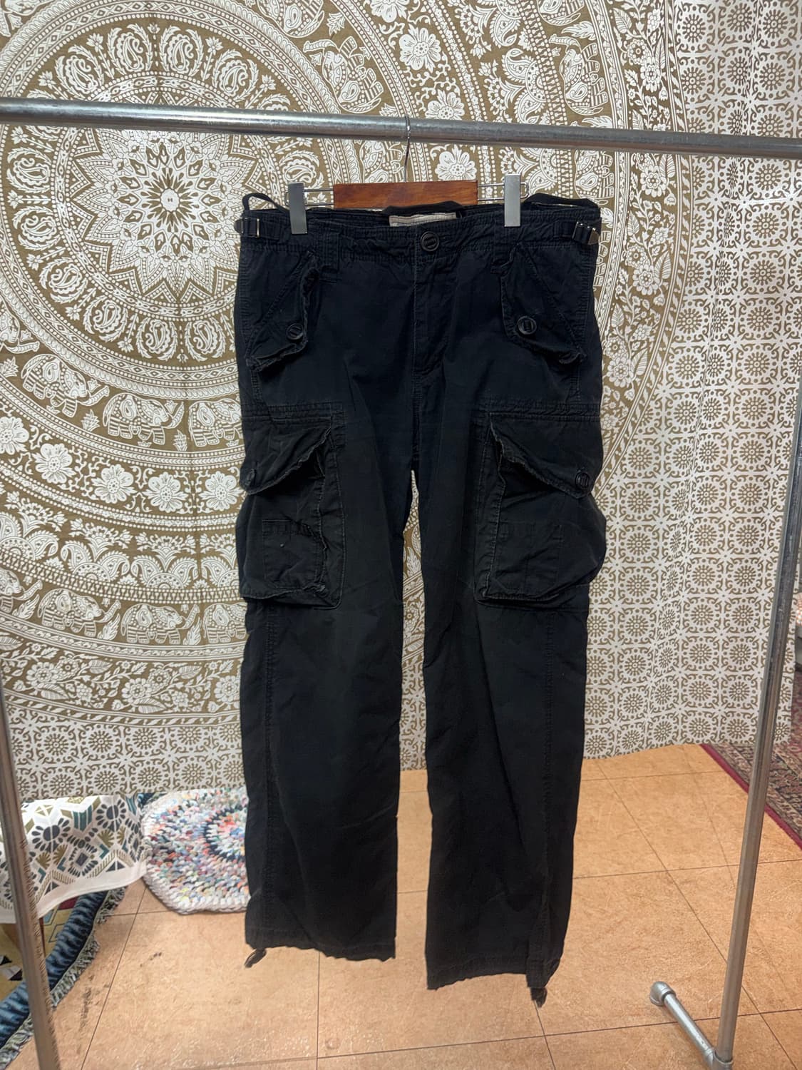 후아유 빈티지 블랙 카고팬츠  상품이미지4