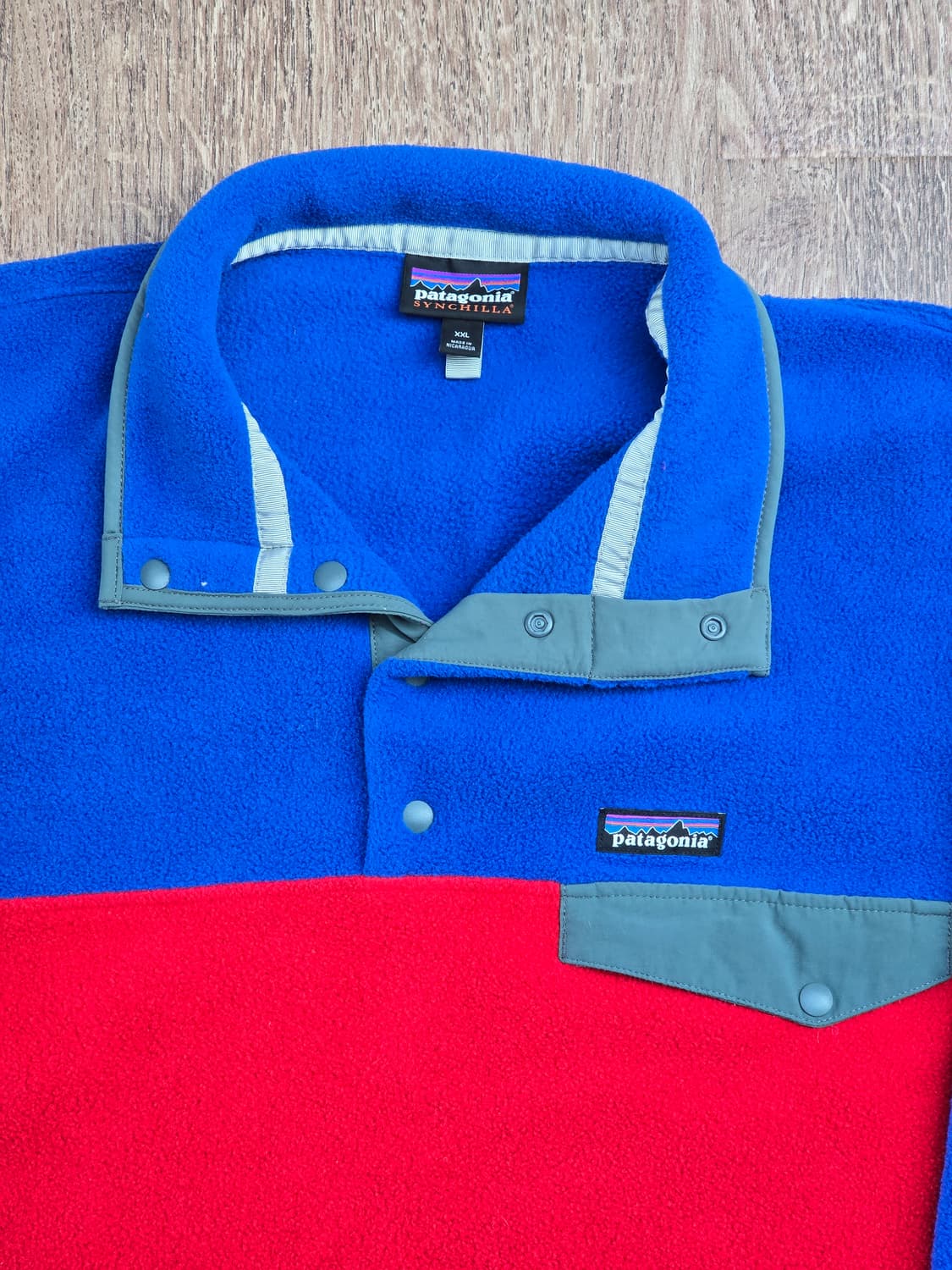 파타고니아 신칠라 스냅티 투톤 레드 블루 XXL 라이트웨이트 상품이미지2