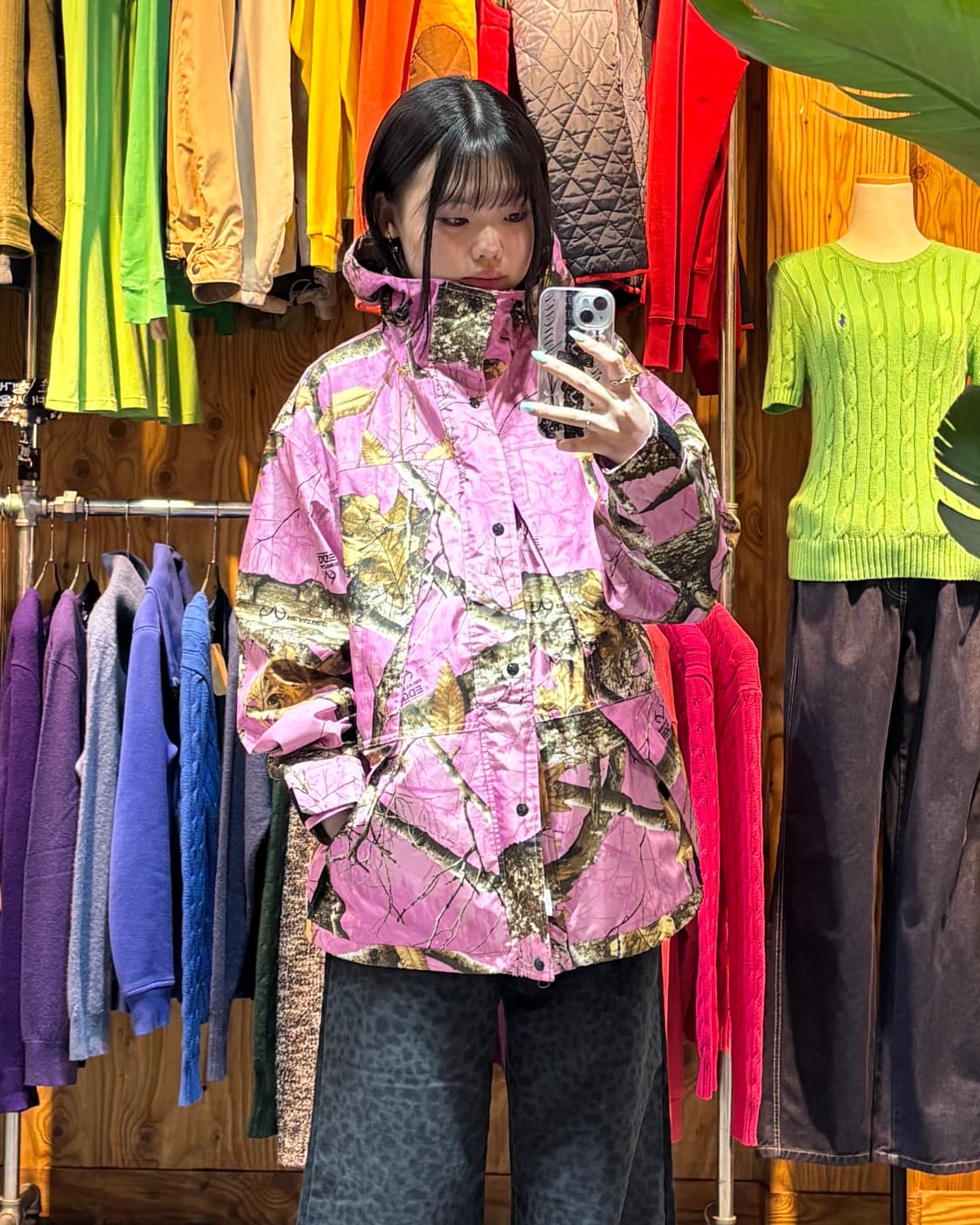 S Fetch 패치선데이 리얼트리 핑크 나일론 후드 자켓 상품이미지1