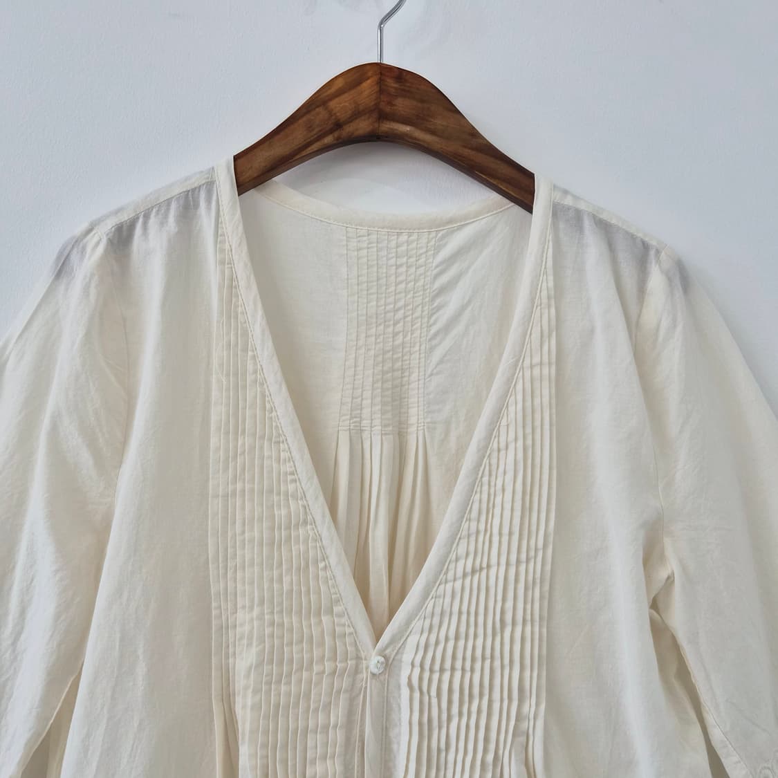 Rope Picnic 아이보리 레이스 핀턱 7부 가디건 상품이미지3