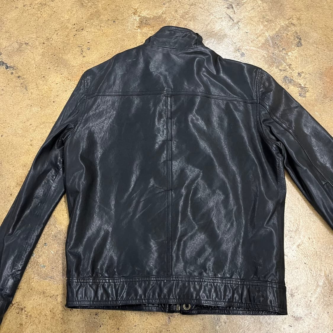 [정품/95] 블랙 가죽 포켓 자켓 b16 상품이미지4