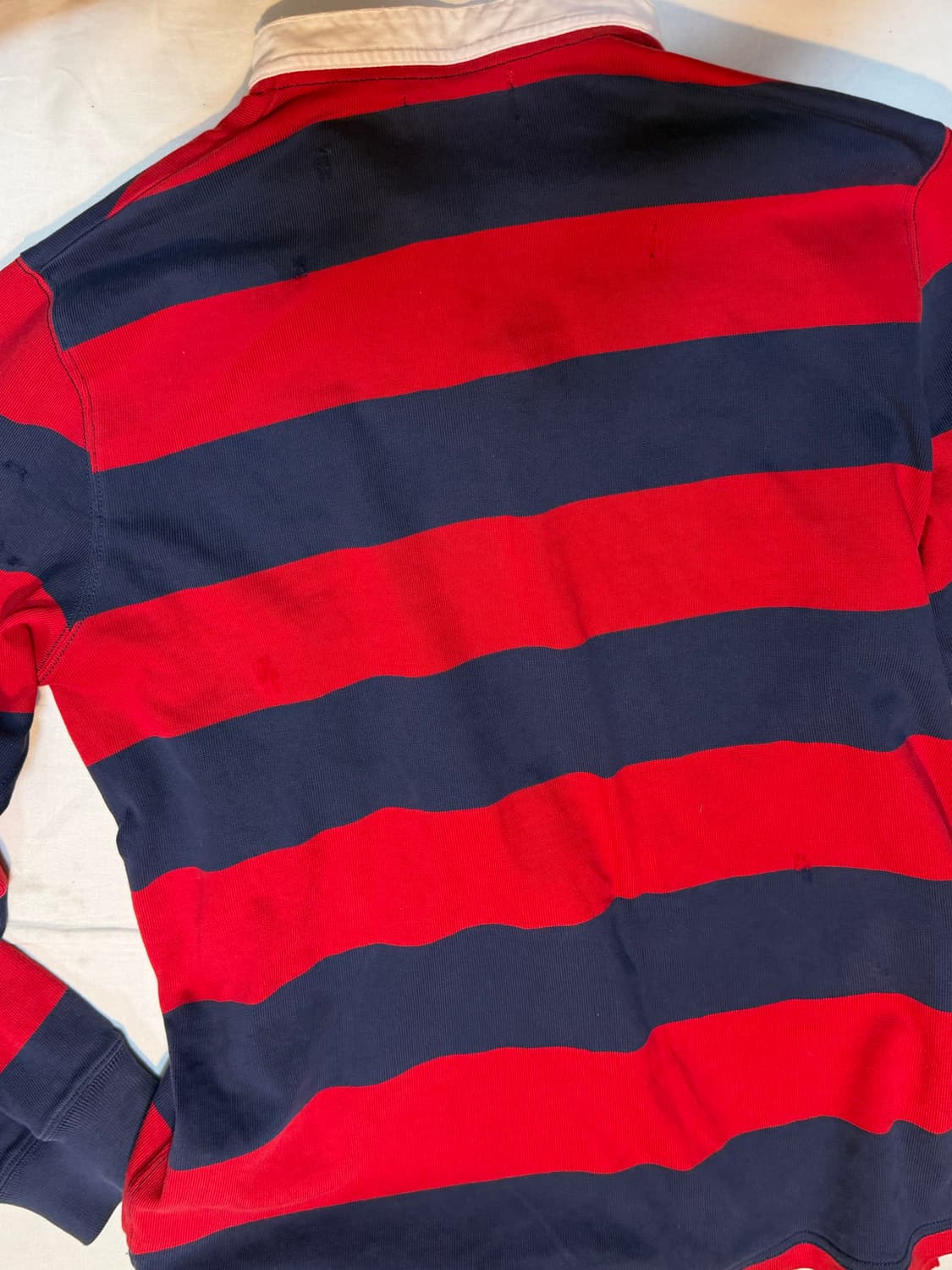 폴로 디스트레스드 헨리넥 롱슬리브 럭비티 네이비 레드 상품이미지3