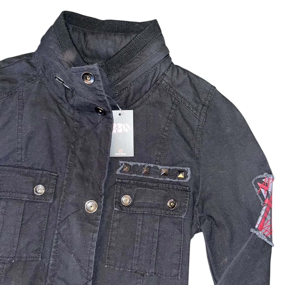 SKY BOMBER 스카이봄버 스터드 패치 자켓 y2k갸루펑크 상품이미지2