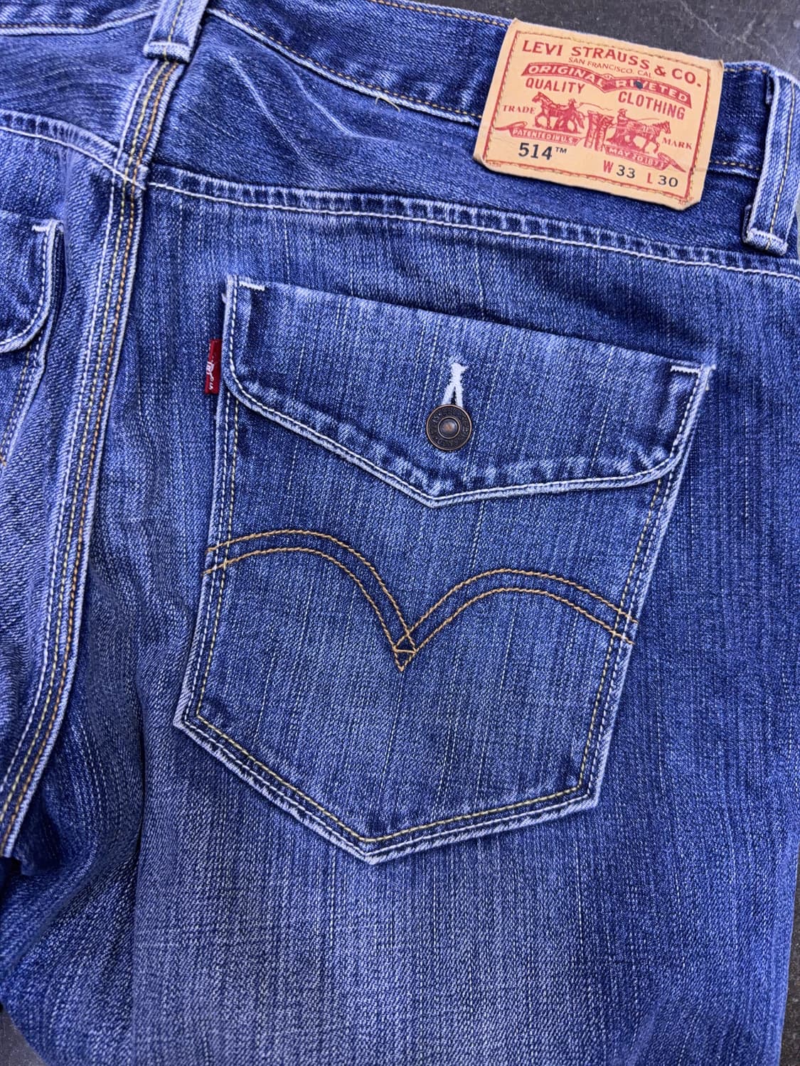 리바이스 514 슬림 스트레이트핏 빈티지 워싱 백포켓 데님팬츠 33 상품이미지8