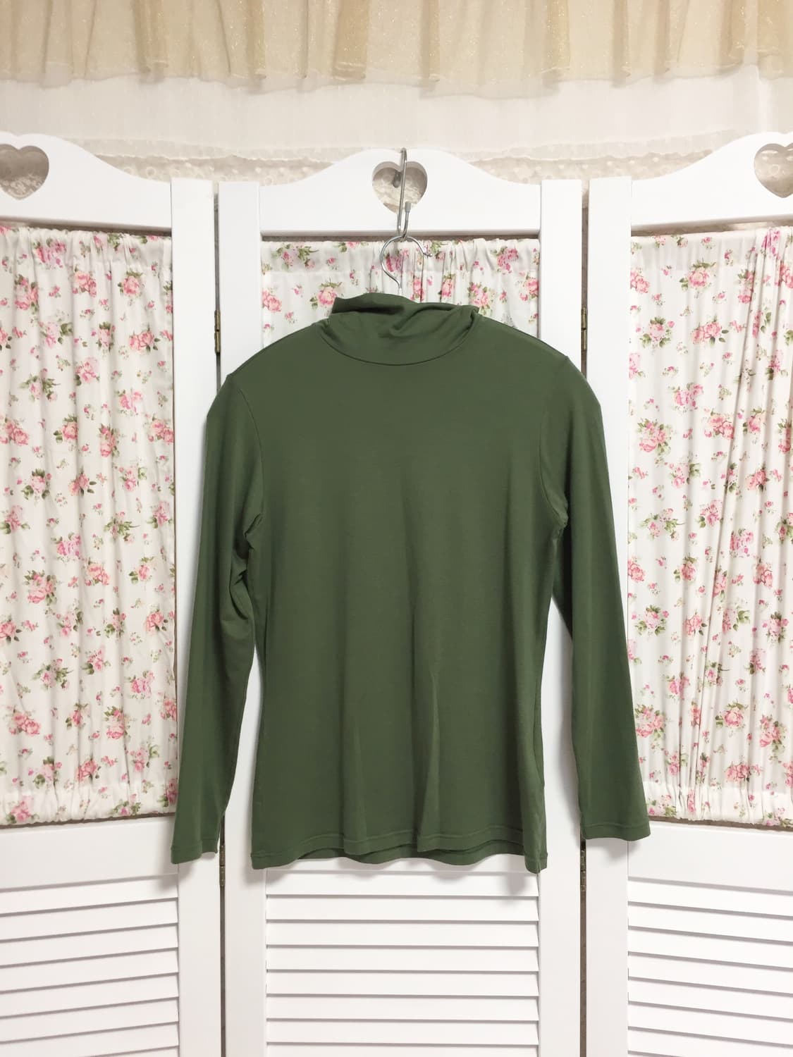 빈티지 그린 목폴라 슬리브 상품이미지1