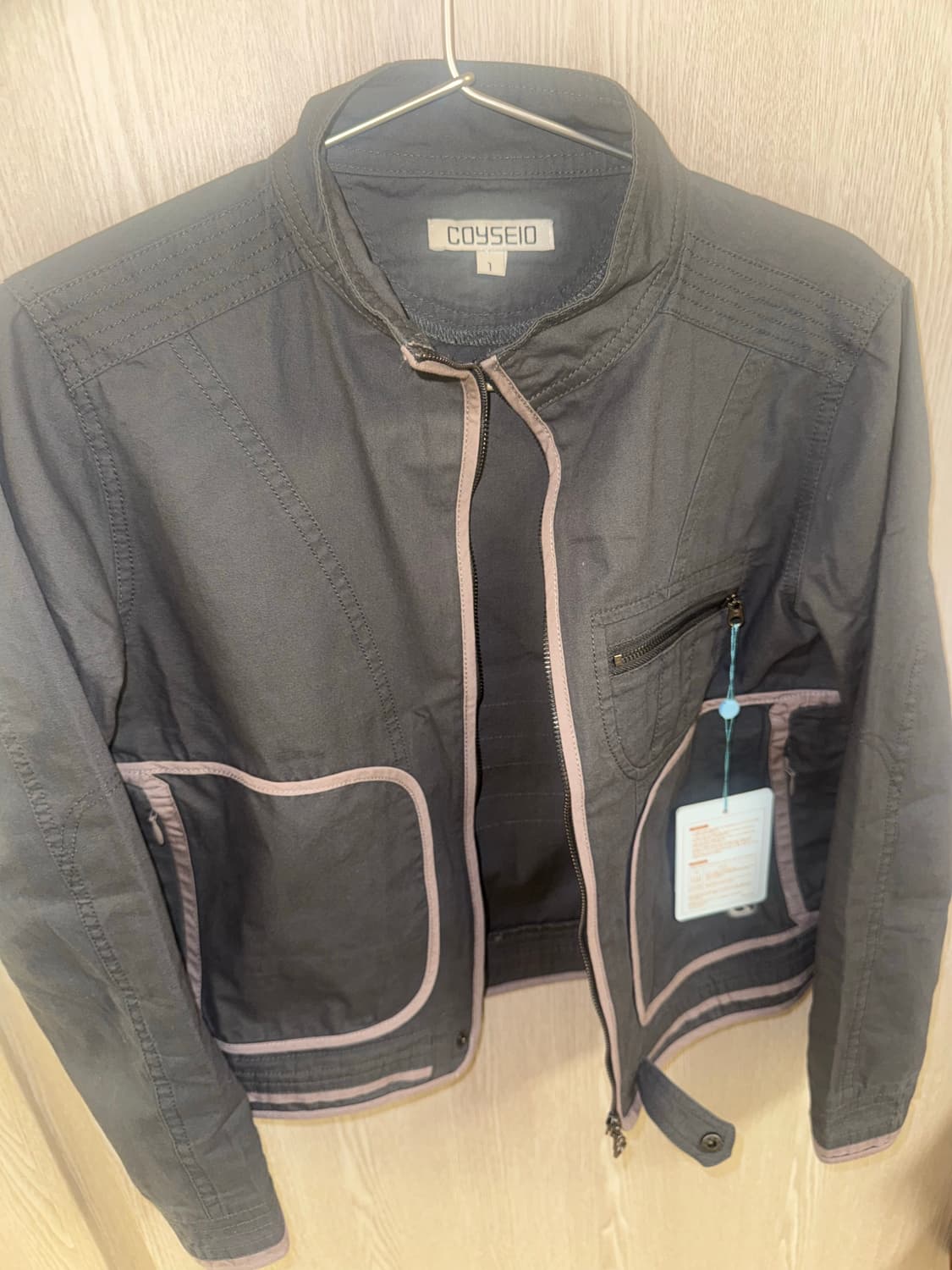 binding cotton jacket purple grey 상품이미지3