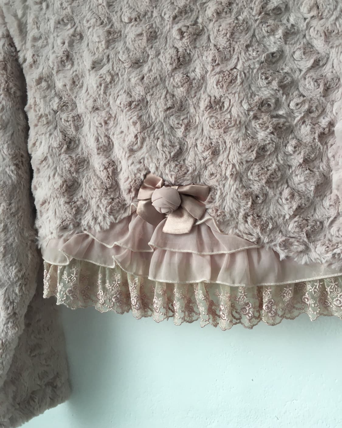 Axes femme lace trimming fake fur jacket 상품이미지5