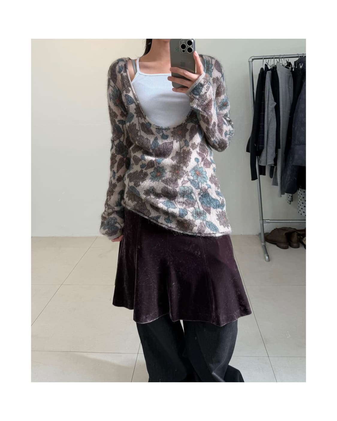 빈티지 플로랄 모헤어 혼방 니트 상품이미지4