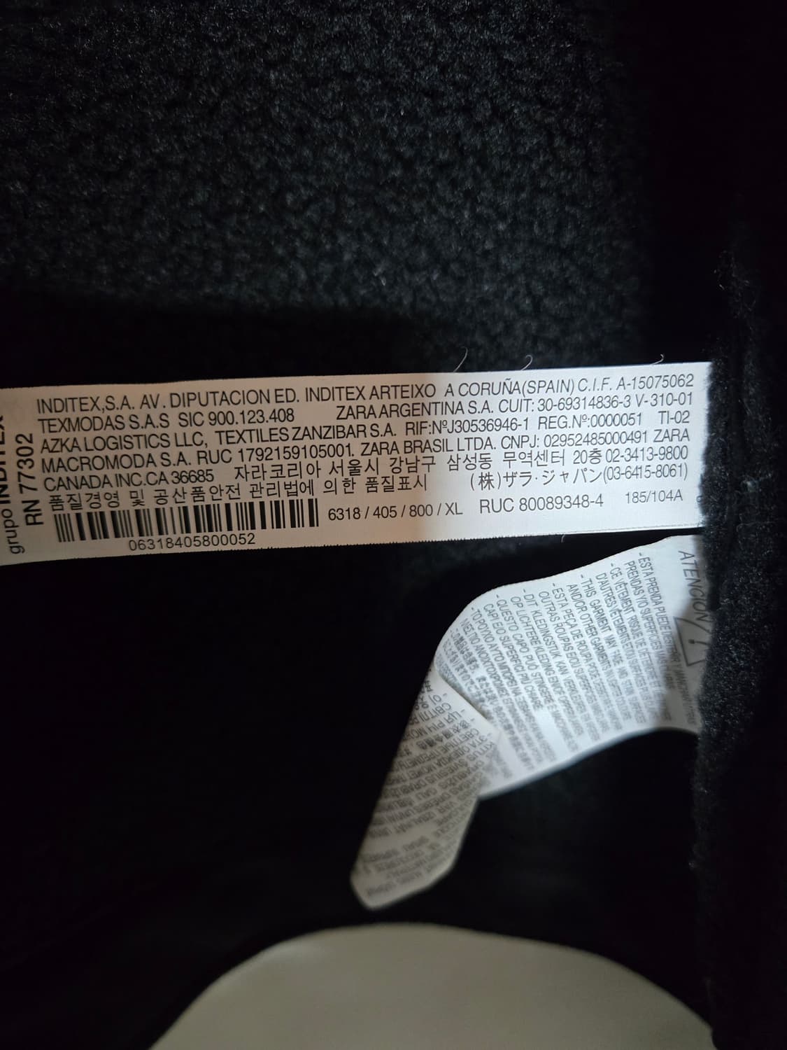 자라 남성 블랙 스웨이드 무스탕 자켓 XL 상품이미지5