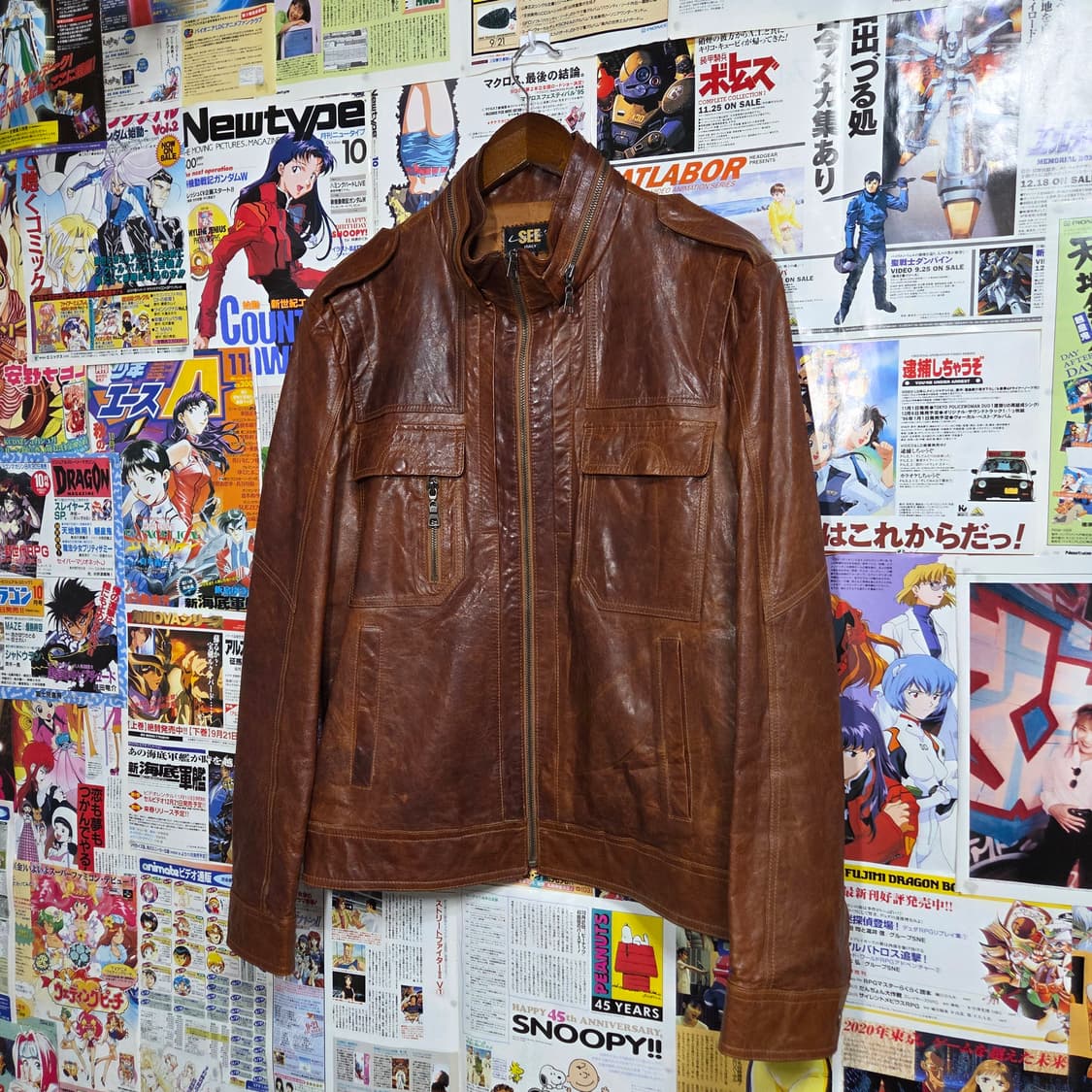 빈티지 리얼 레더 카멜 브라운 가죽 자켓 상품이미지2