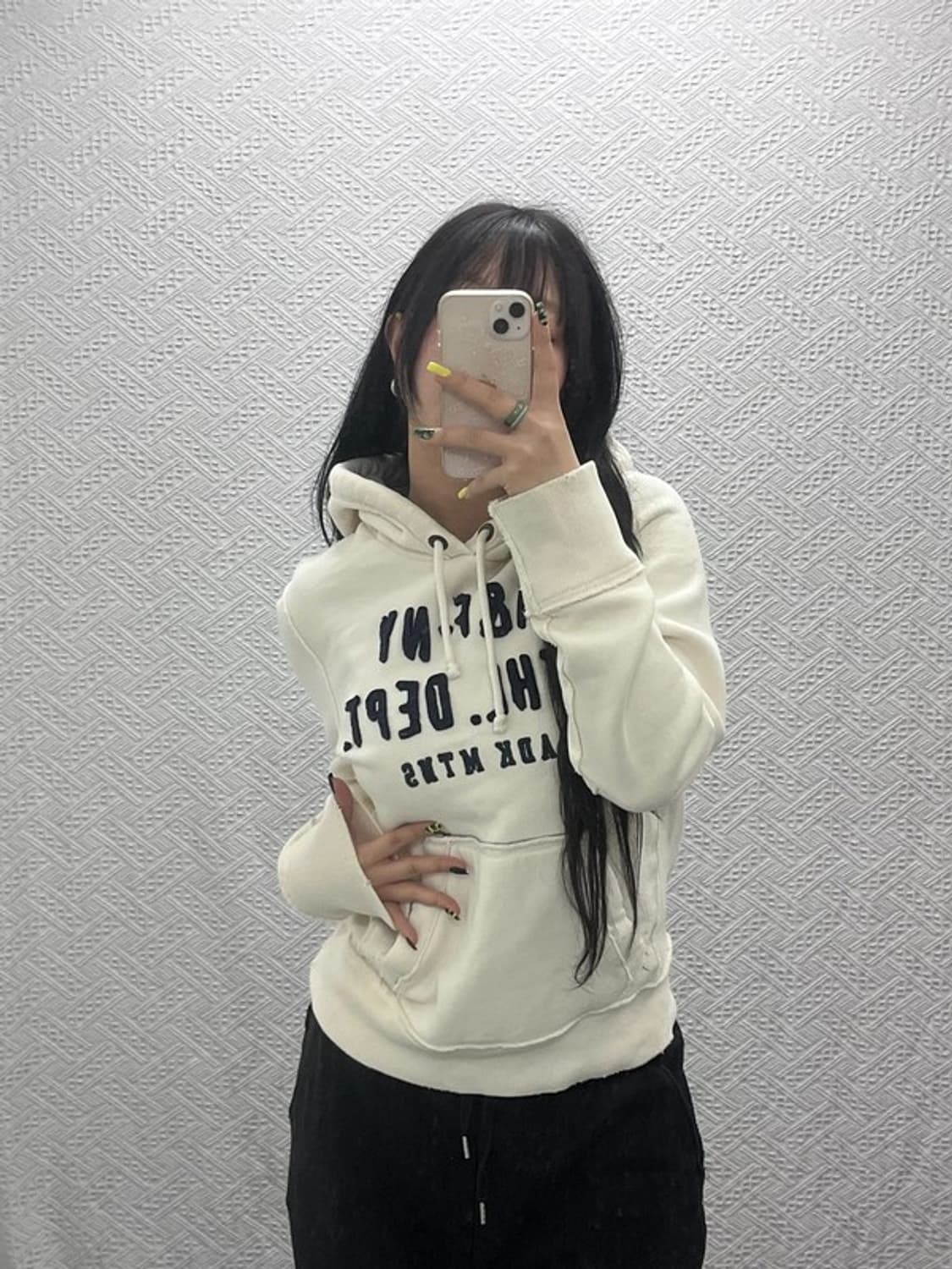 아베크롬비 Y2K 폭닥 크림 기모 후드티 100 C07440 상품이미지2