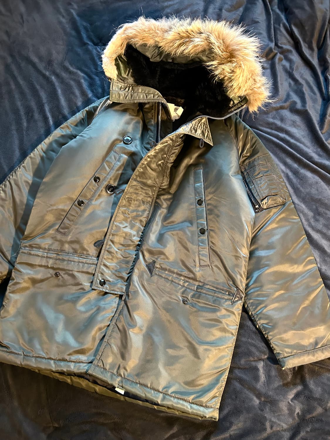 Khaki N2b Long Type Ma-1 Bomber Jacket 상품이미지1