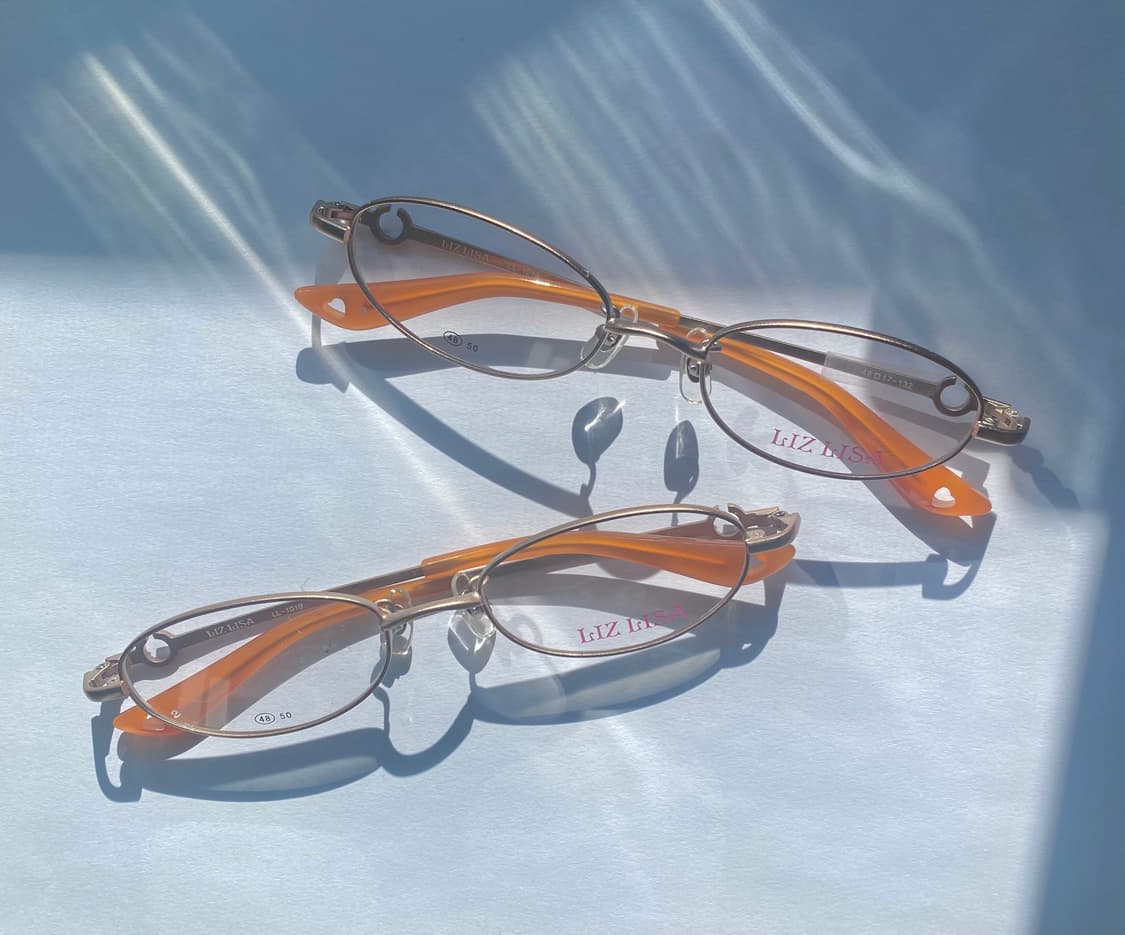 뮤트골드+오렌지브라운 . 리즈리사 안경 긱시크_ 하트갸루 상품이미지3