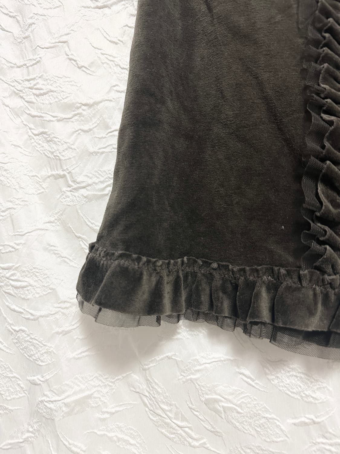 빈티지 니혼진 로걀 벨벳 프릴 슬리브리스 탑 상품이미지3