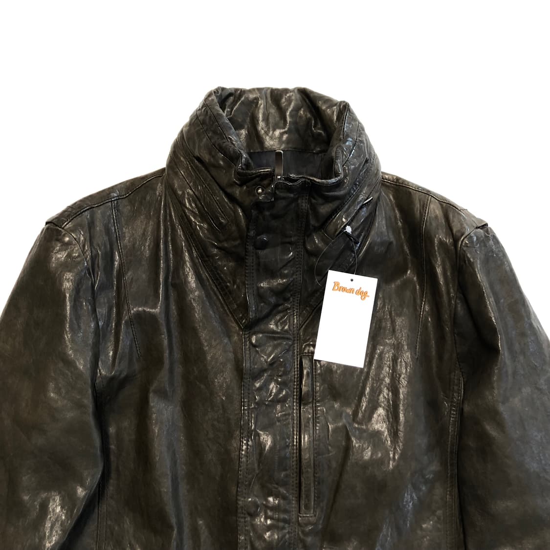 솔리드옴므 하이넥 램스킨 레더자켓  상품이미지5