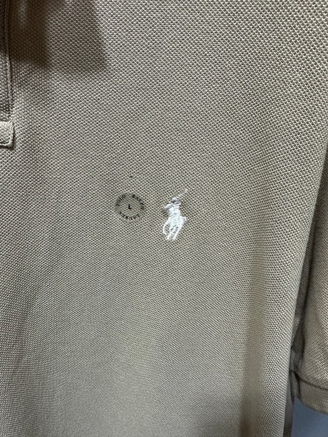 (정품/새상품) 폴로 랄프로렌 남성 베이지 커스텀 슬림핏 폴로셔츠 상품이미지3