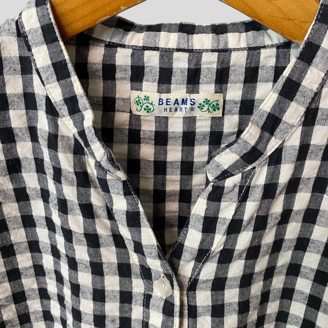 (여성OS)Beams heart 빔즈 깅엄체크 롱 셔츠 원피스 상품이미지3