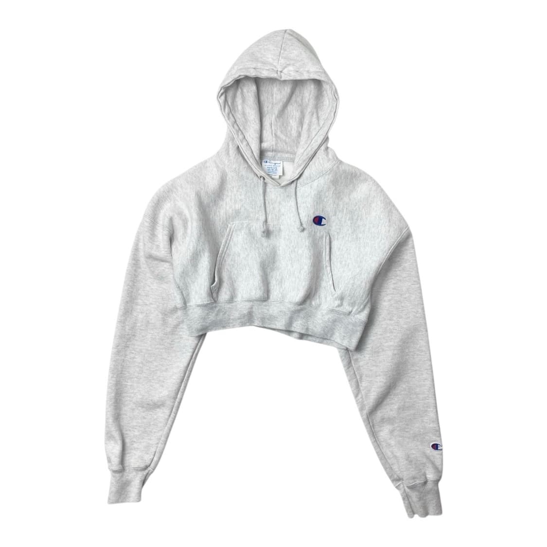 [중고] 챔피온 리버스 위브 크롭 후드티 그레이 상품이미지1