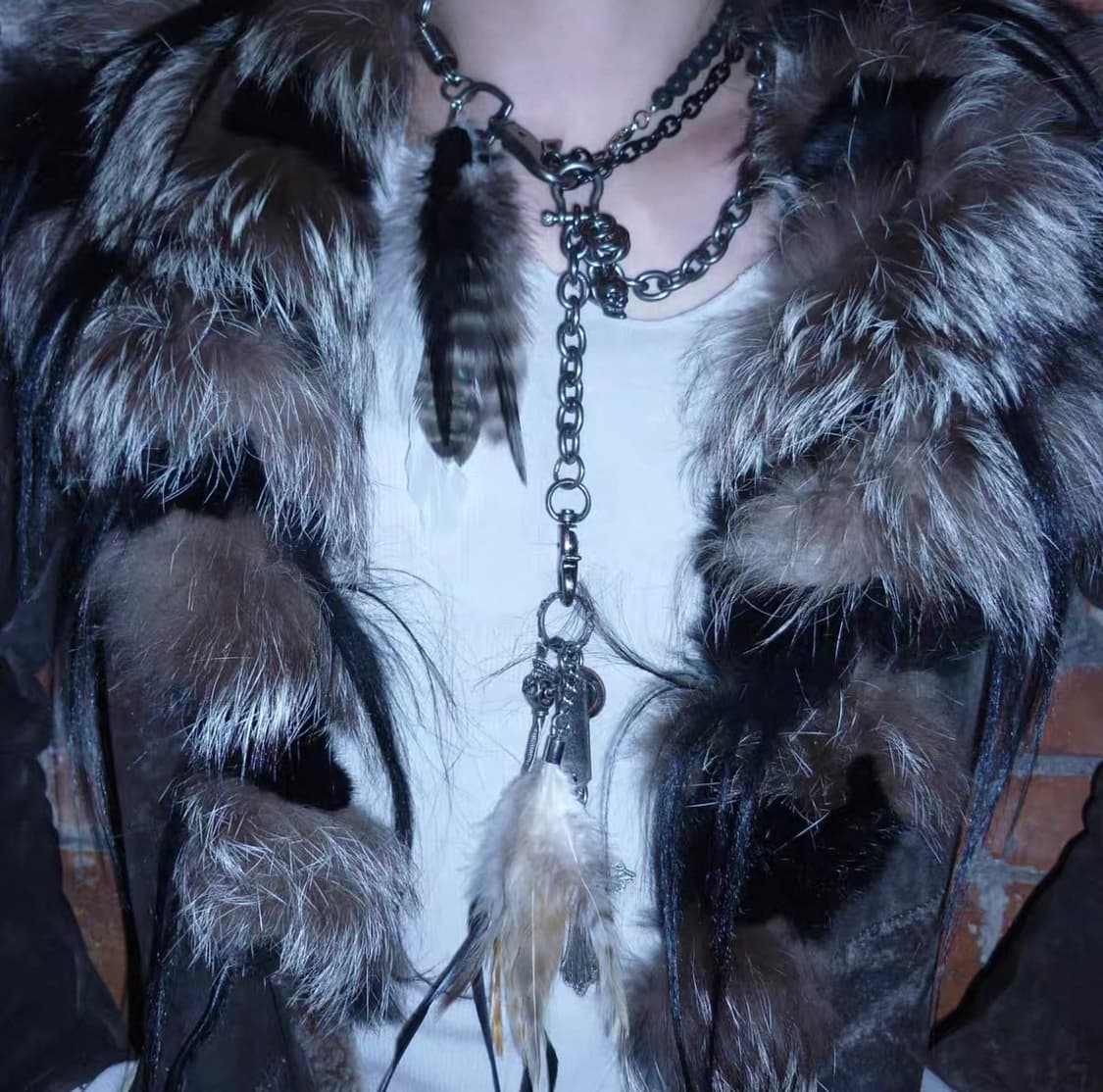 Gothic v-kei punk heavy metalic chain 상품이미지1