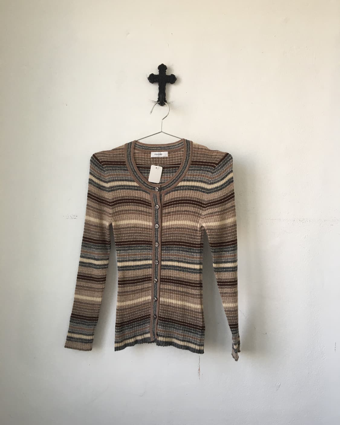 Pattern ribbed knit cardigan 상품이미지2