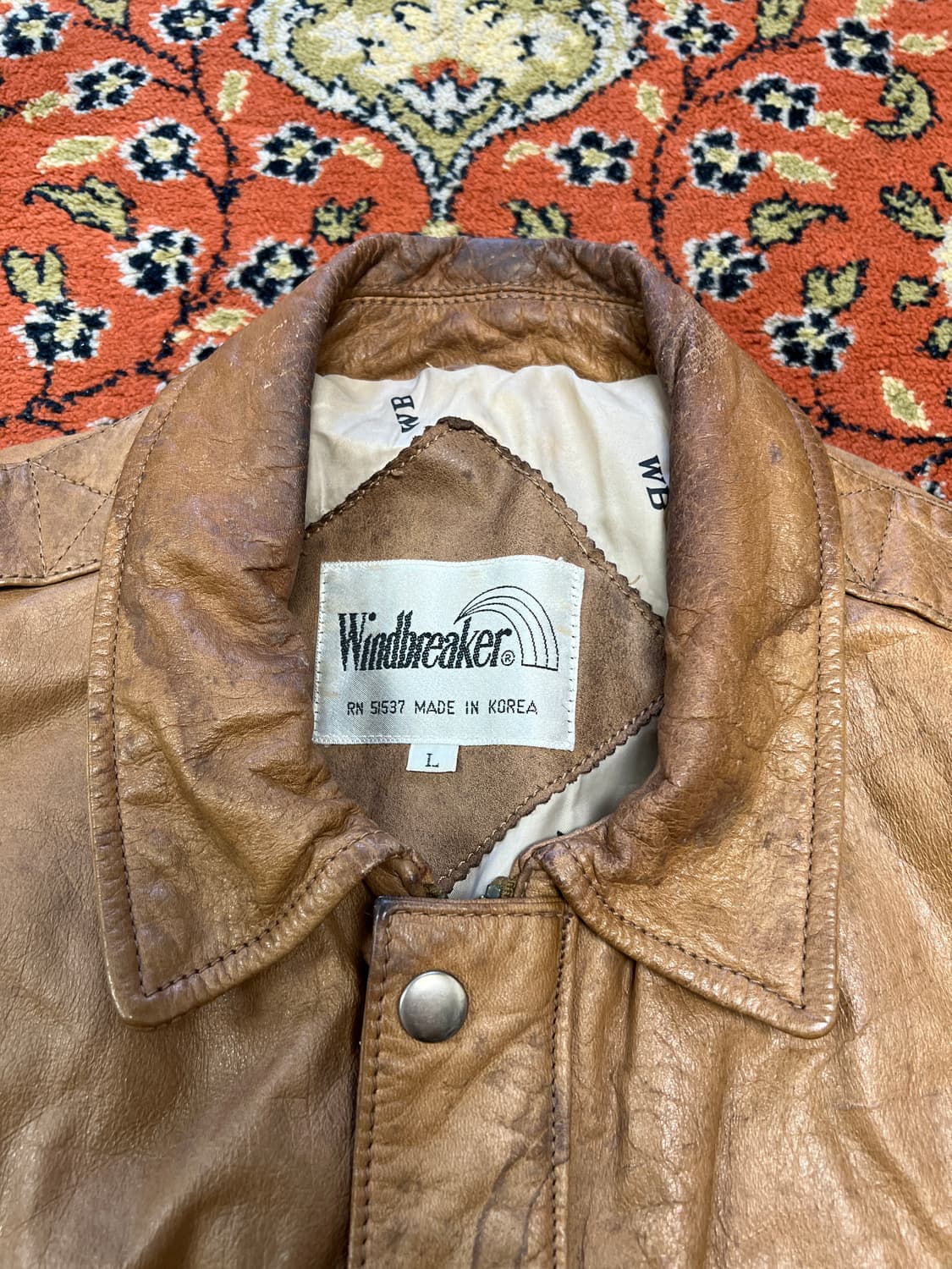 [L] Windbreaker 빈티지 리얼레더 A2 플라이트 자켓 브라운 상품이미지5