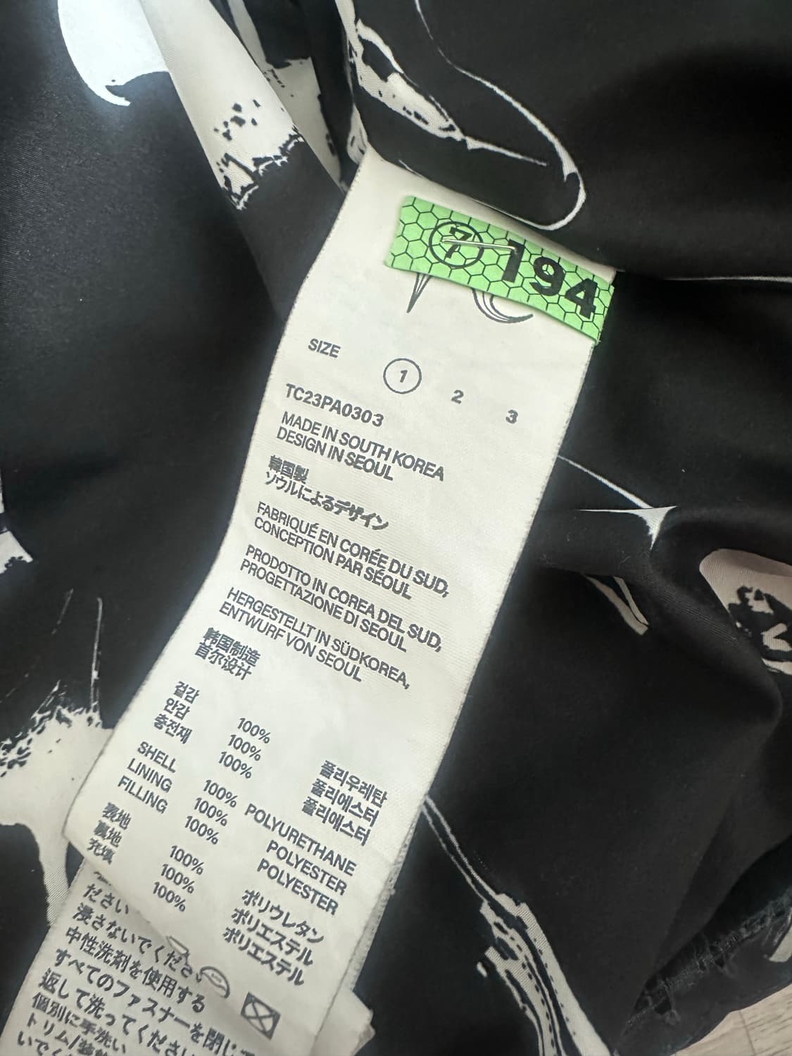 떠그클럽 패딩 1 블랙 상품이미지3