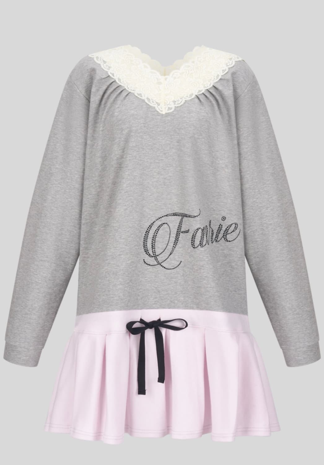 샵페어리 lace V neck pleats dress (pink) 원피스 상품이미지2