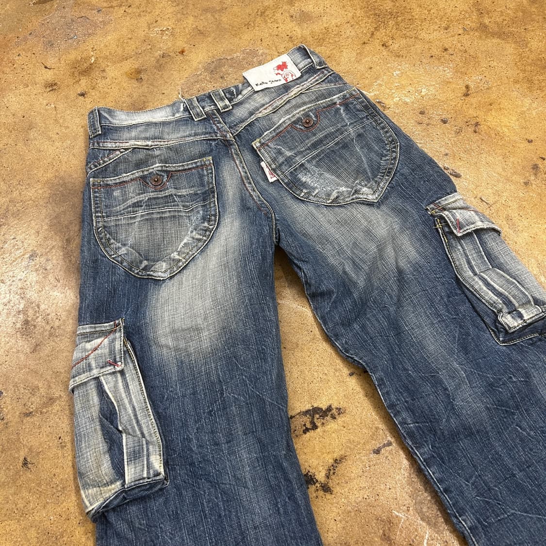 [정품] kello jeans 빈티지 워싱 카고 데님팬츠 상품이미지1