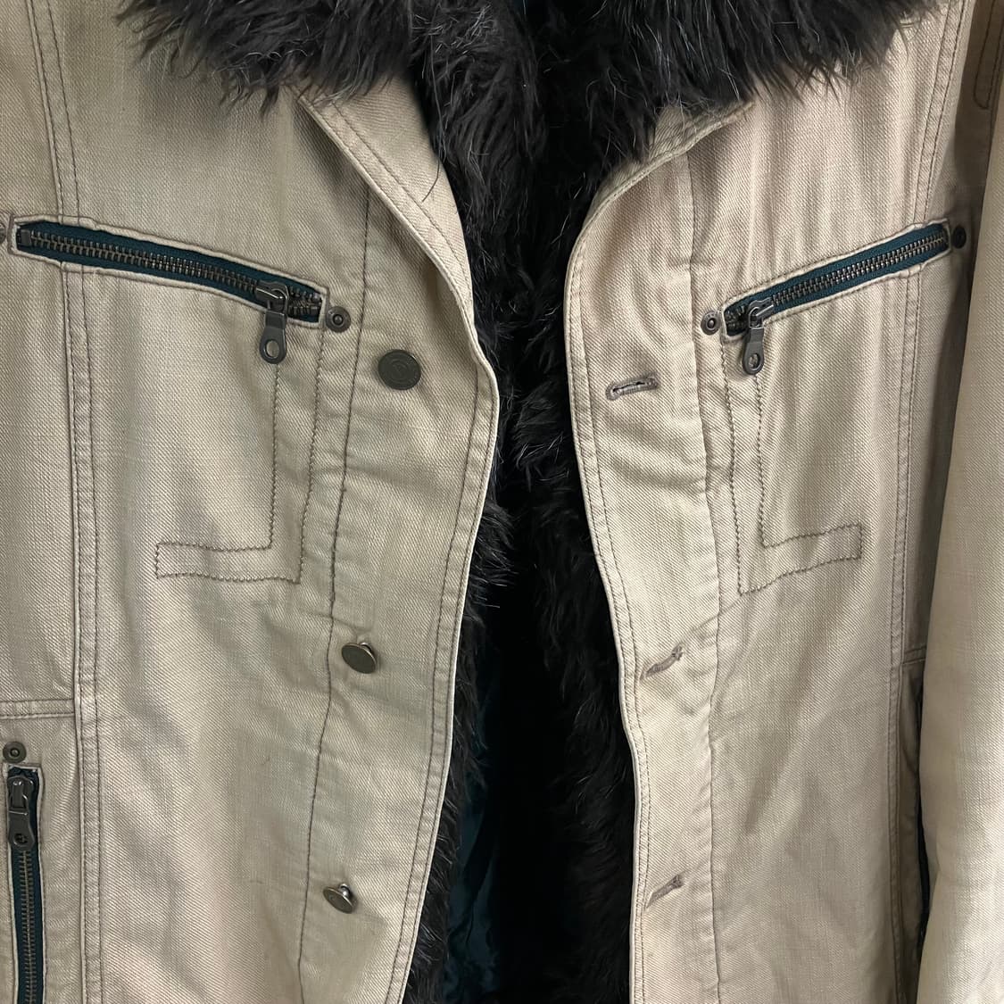 Monsieur Nicole 무슈 니콜 베이지 퍼 트리밍 자켓 48 상품이미지5