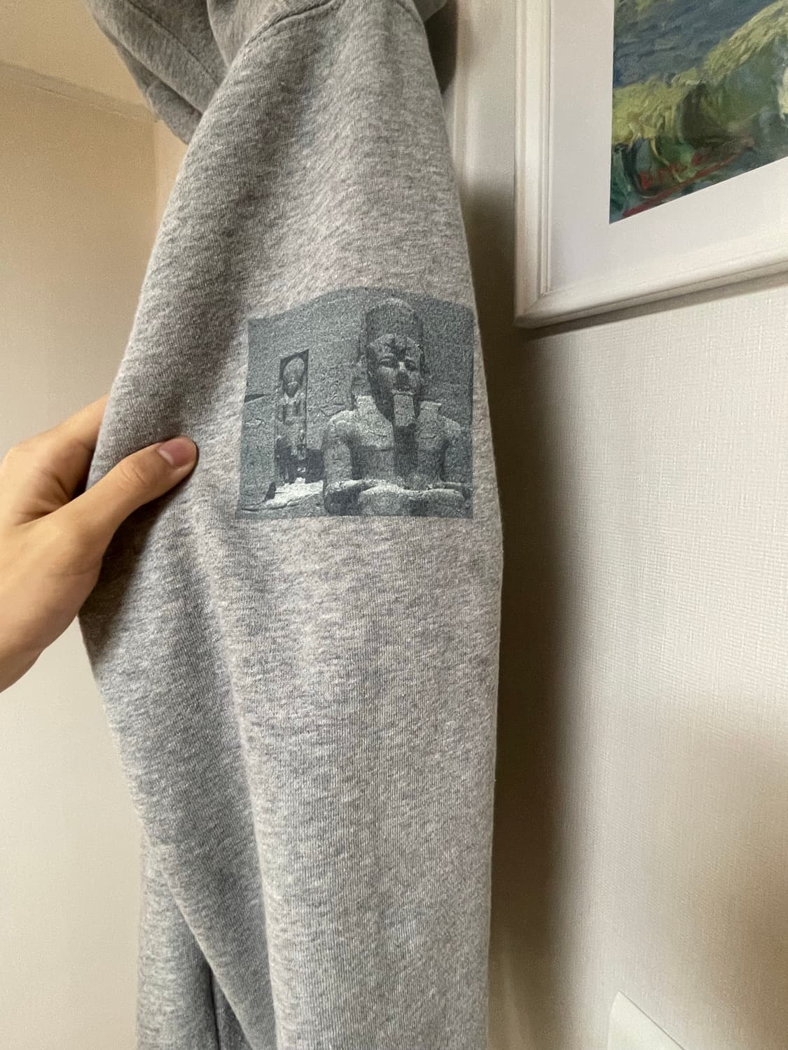 스투시 이집트 후드 후디 그레이 핑크 상품이미지3