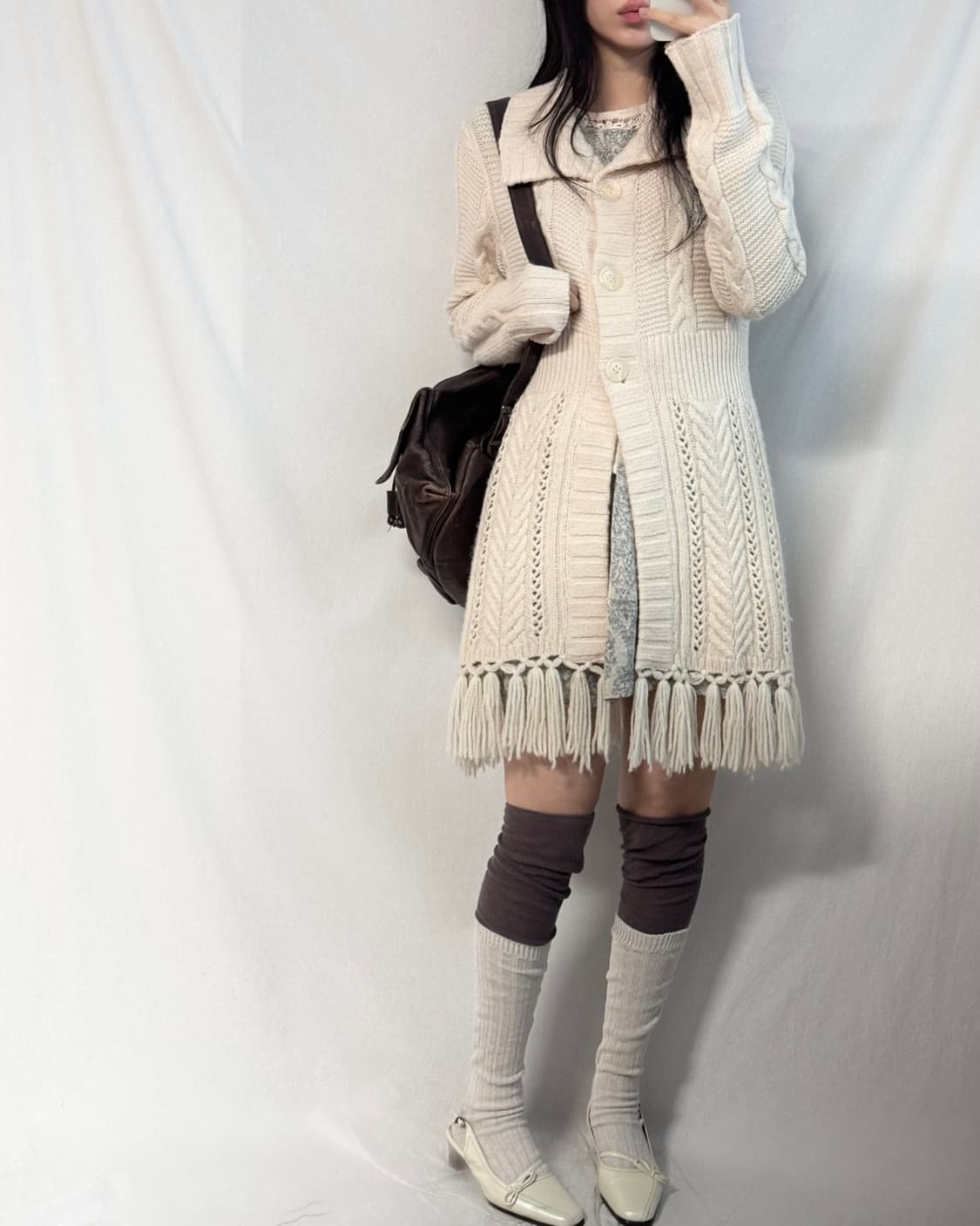 로라애슐리 수술 롱 버튼 니트 가디건 상품이미지7