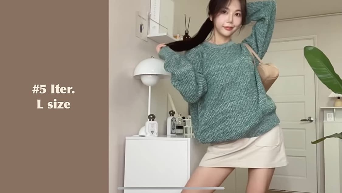 새상품) 유튜버 빛날영 iter 잇터 니트 포레스트 그린 상품이미지3