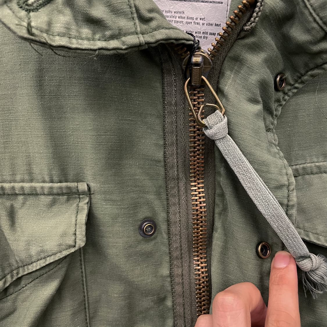 70s M65 필드 자켓 미군 오리지널 밀리터리 황동 지퍼 야상 상품이미지5