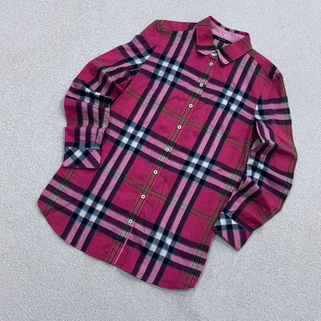 85 헤지스 체크패턴 긴팔 셔츠 (오염확인) 0429E 상품이미지1