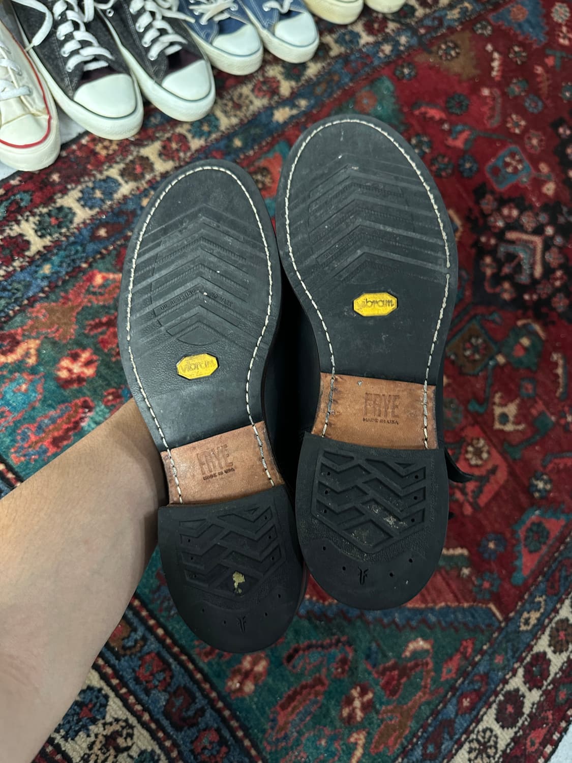 OG USA Made FRYE 풀그레인 스터드 엔지니어 부츠 상품이미지7
