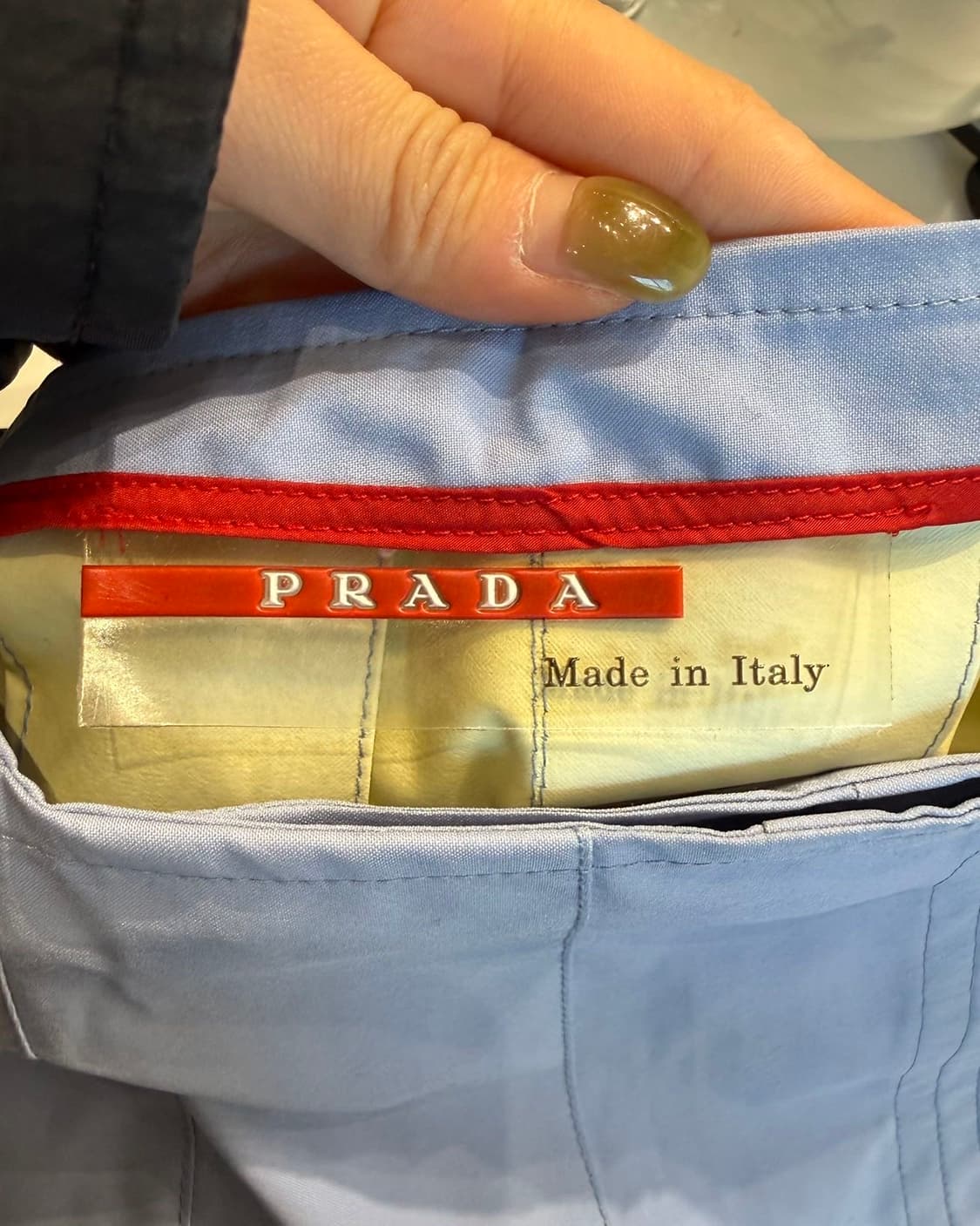 프라다 블루 폴리에스테르 플리츠 미니스커트 상품이미지8