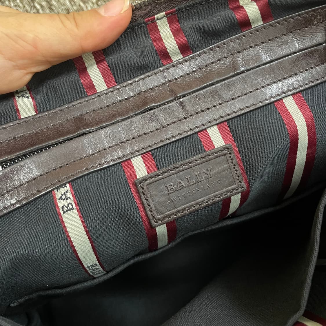 발리 Bally 브라운 레더 서류가방 토트 크로스백 상품이미지7