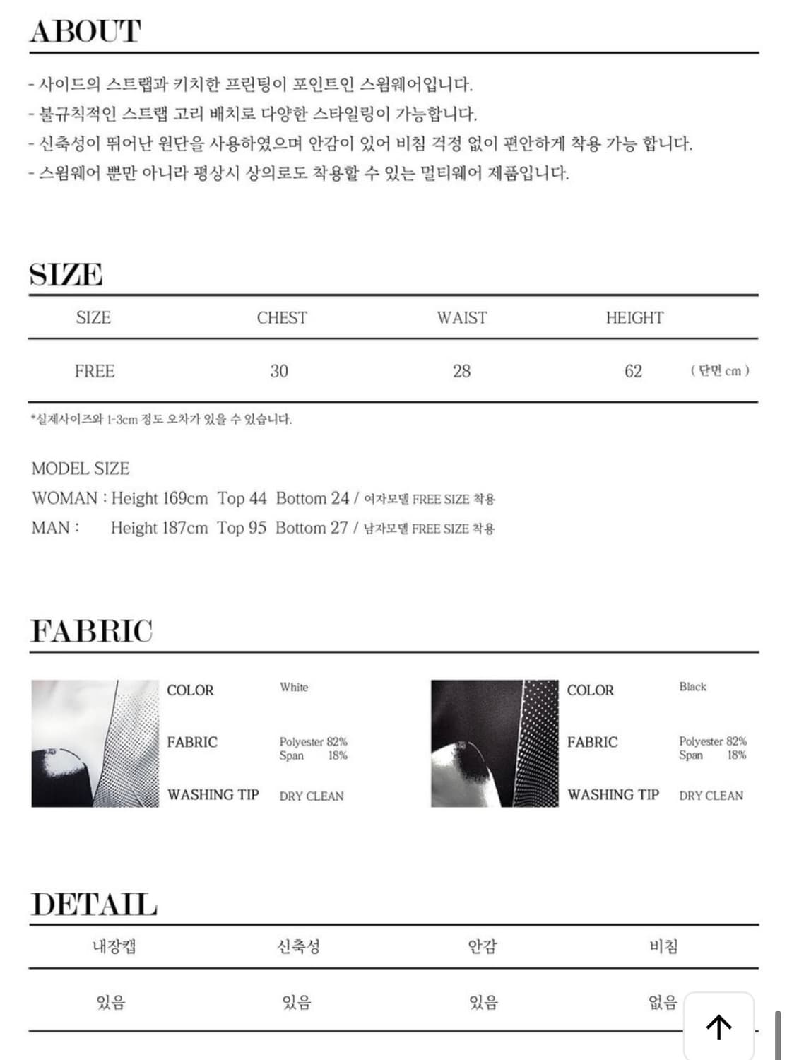 나체 수영복 모노키니 블랙 상품이미지2