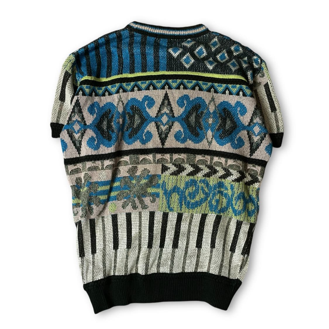 JPN 노르딕 키보드 패턴 반팔 니트 상품이미지2