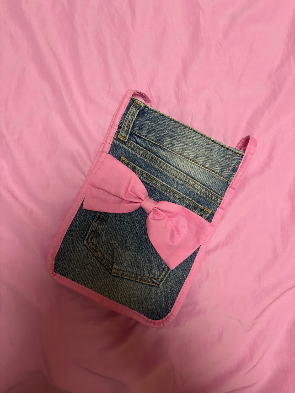 데님 키치리본 백 상품이미지1