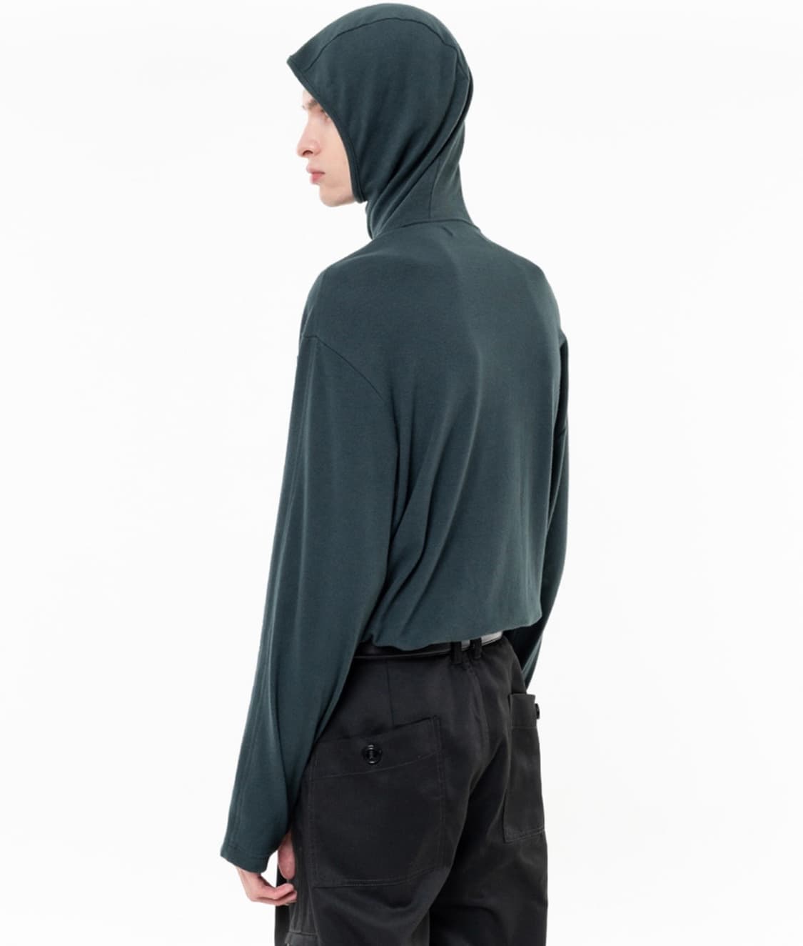 LONG SLEEVE HOODED T-SHIRTS GREEN 상품이미지3