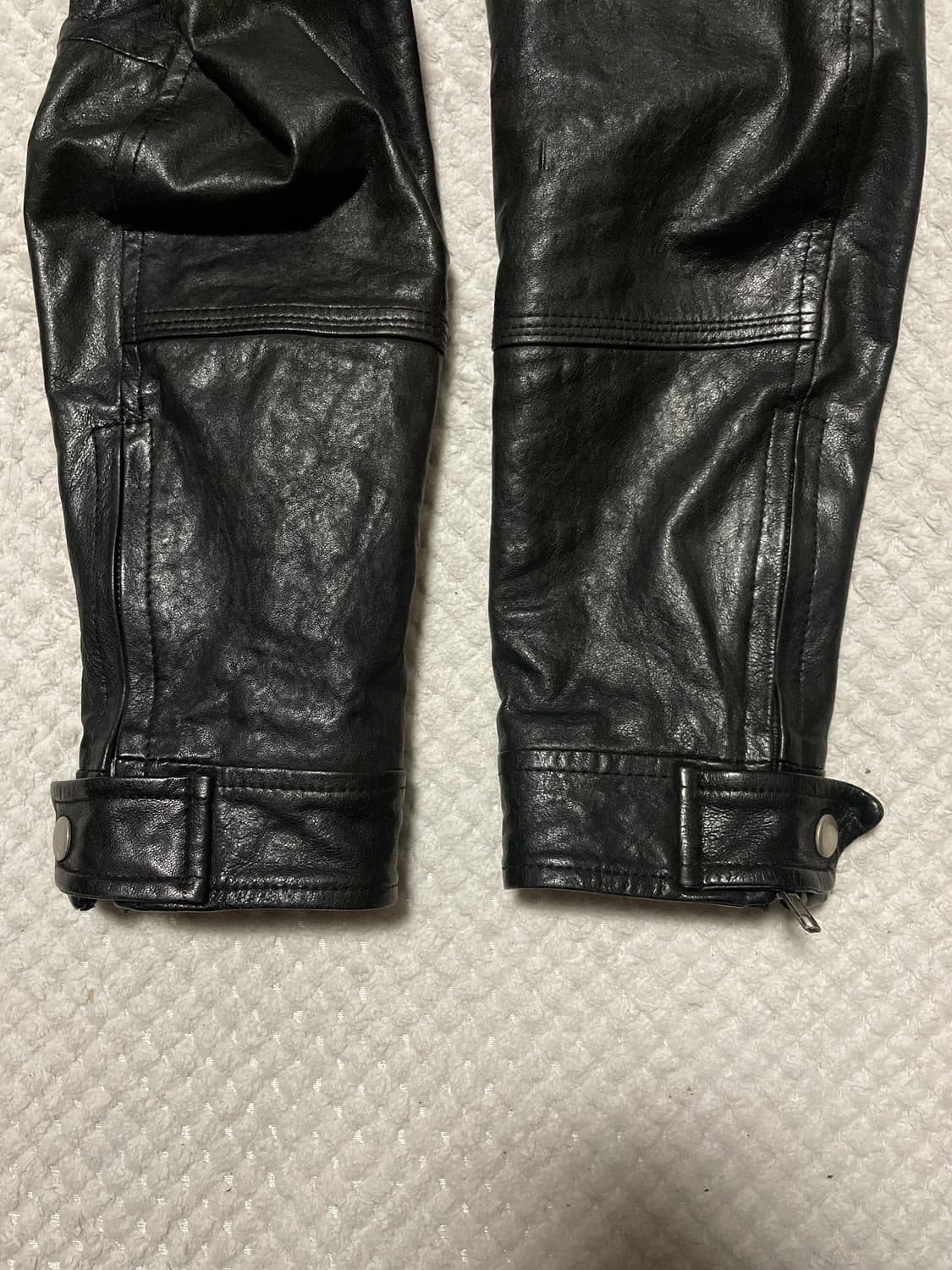 DARK HORSE 웨스턴 무드 램스킨 양가죽 바이커 절개 레더 자켓 상품이미지9