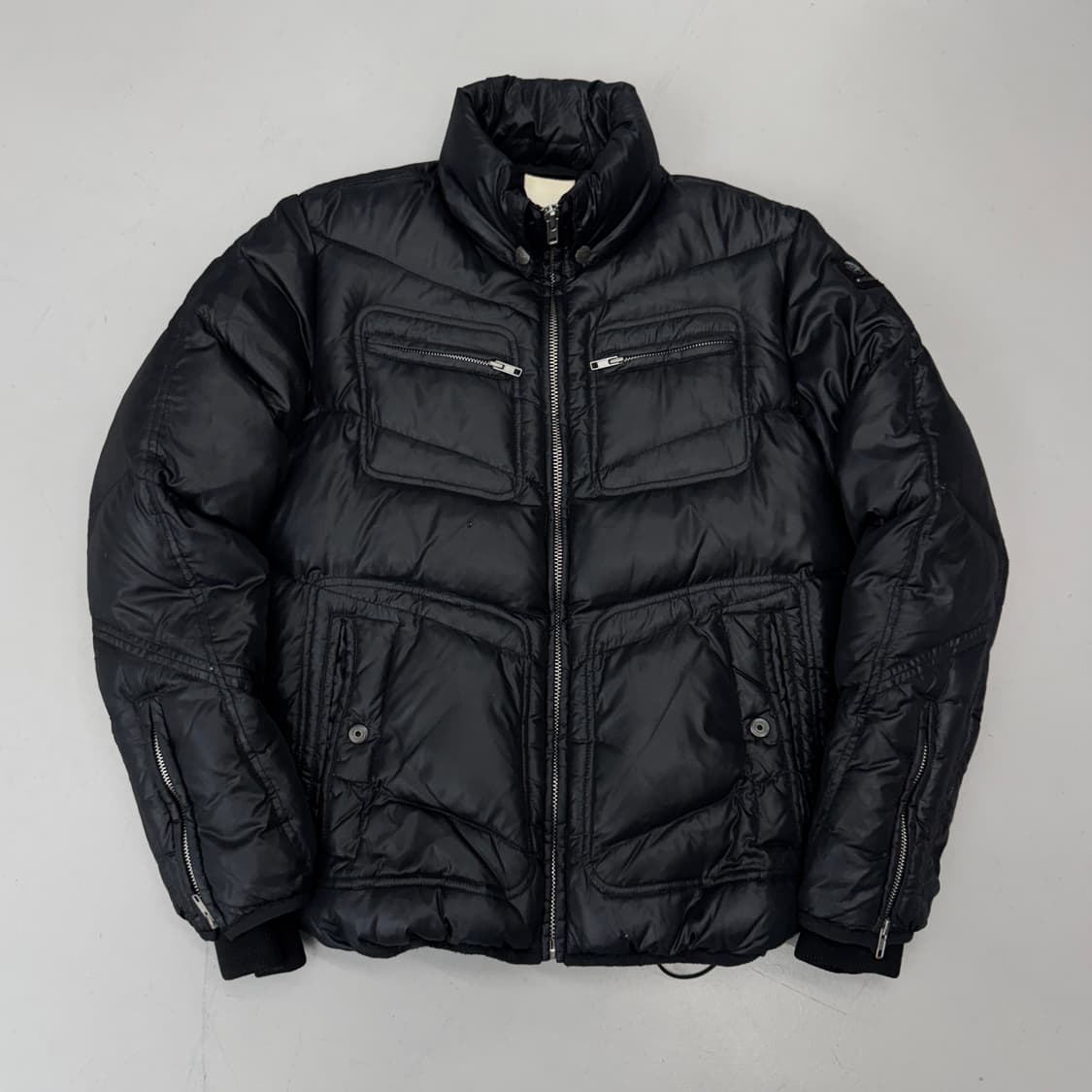 디젤 바이커 구스다운 나일론 패딩 블랙 상품이미지2