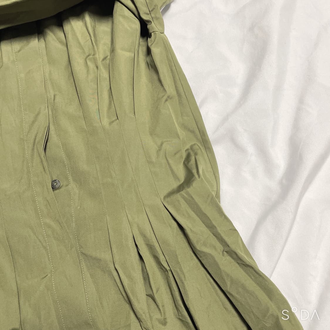 막스마라 셔츠형 플리츠 롱 원피스 카키 상품이미지4