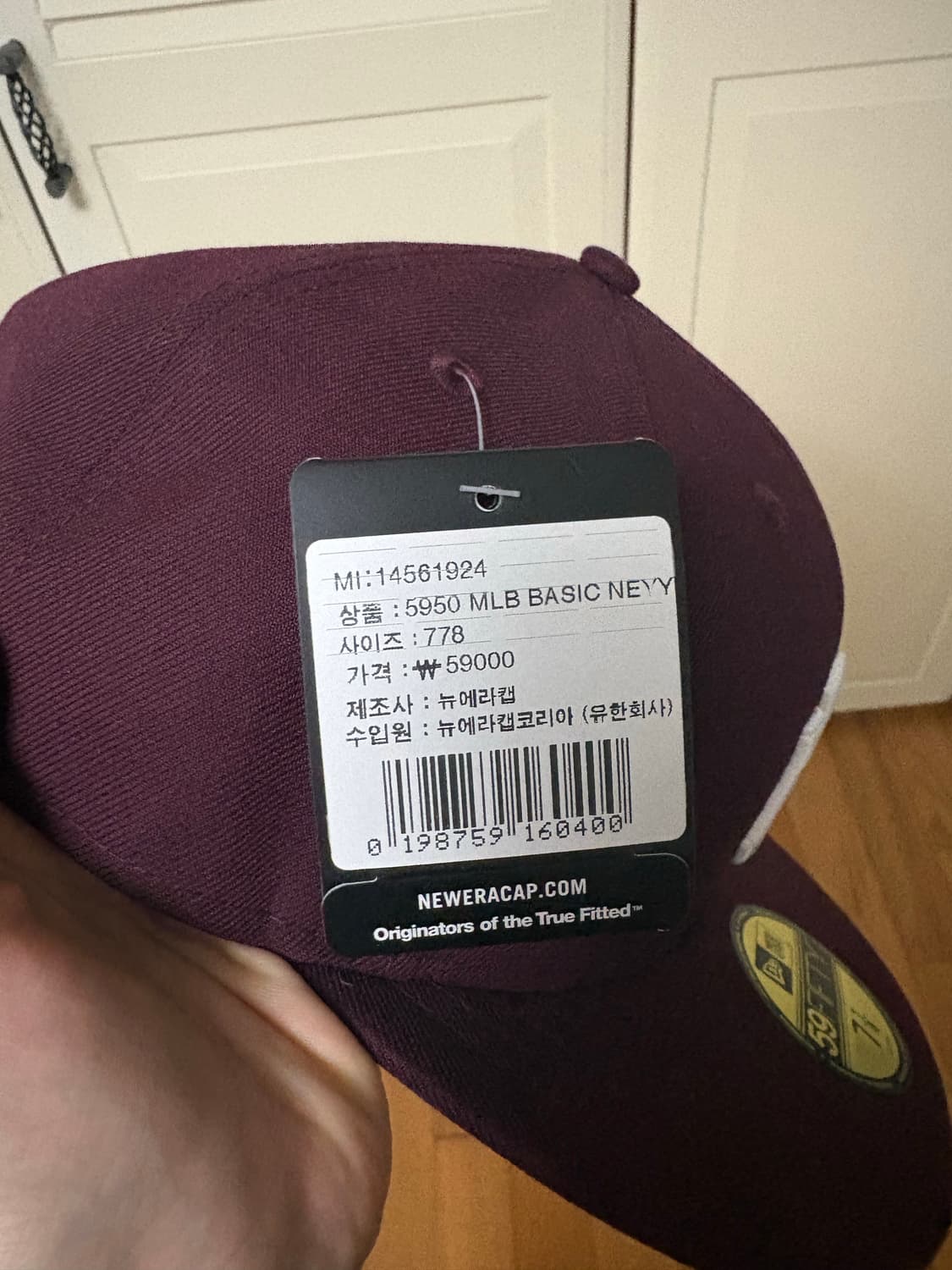 뉴에라 양키스 버건디 캡 7 7/8 새제품 상품이미지4