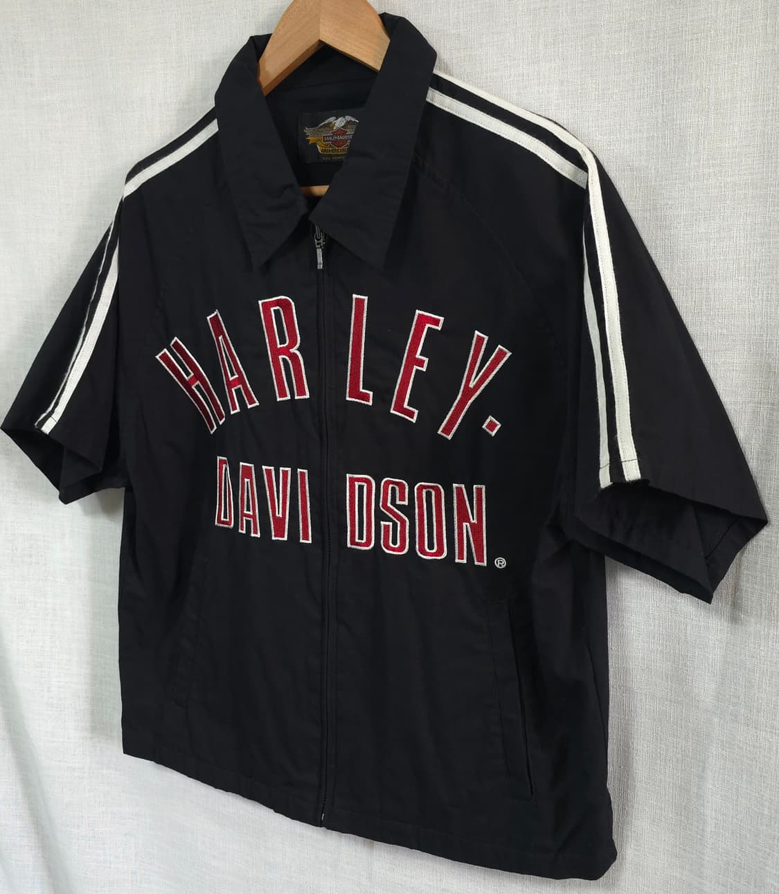 할리데이비슨 여름 마 린넨 100프로 반팔 집업 자켓 바람막이 조끼 가디 상품이미지2