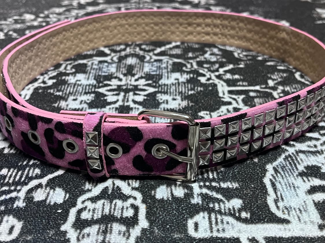 핑크 퍼 스터드 벨트 (새상품) 상품이미지1