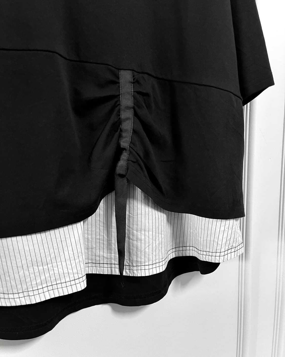Parc.1 by Japan Stripe Mix Asymmetry Top 상품이미지4