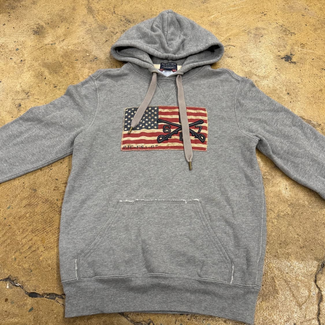 폴로 진스 폴로랄프로렌그레이 성조기 후드티  상품이미지3