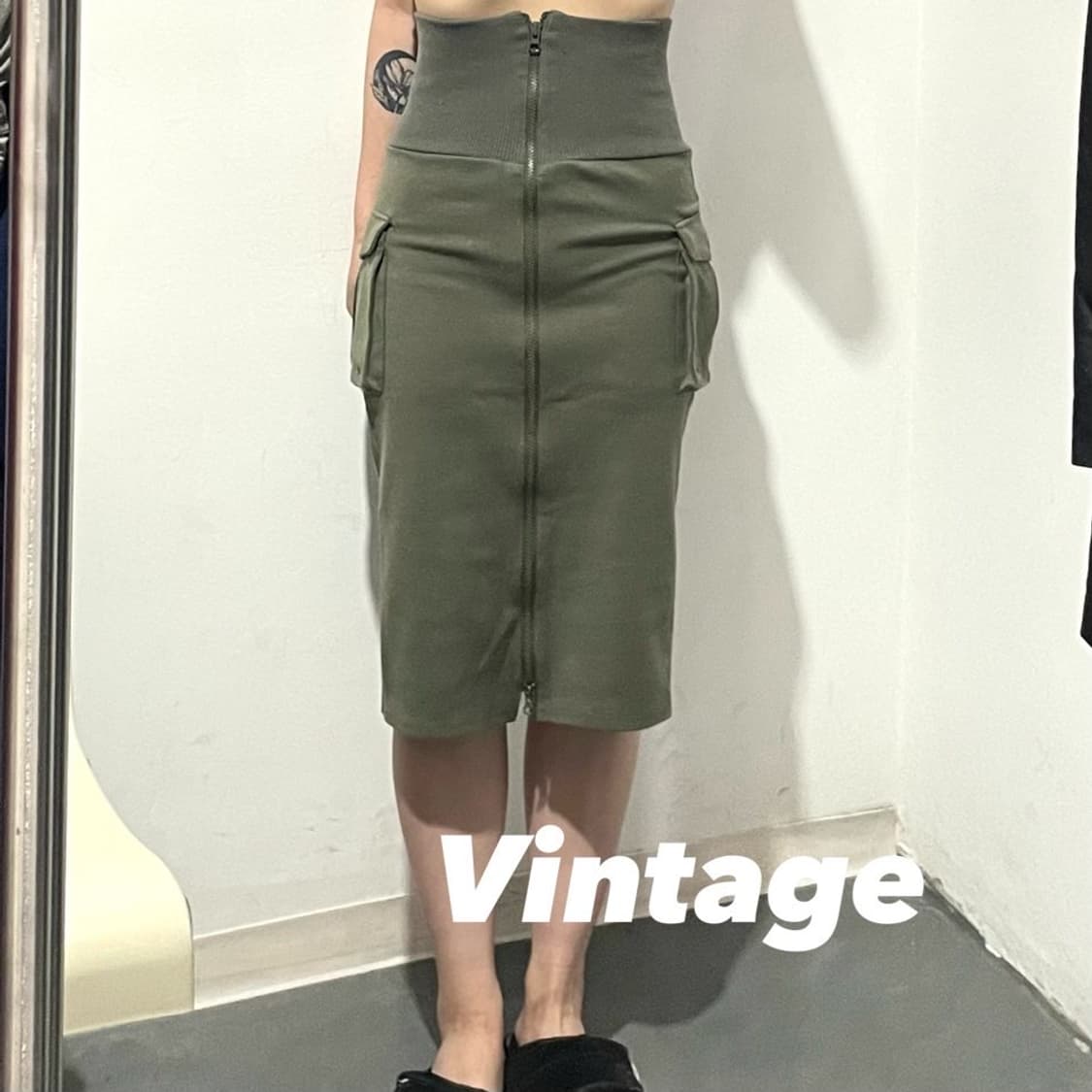 펑크 하이웨스트 롱스커트 상품이미지1